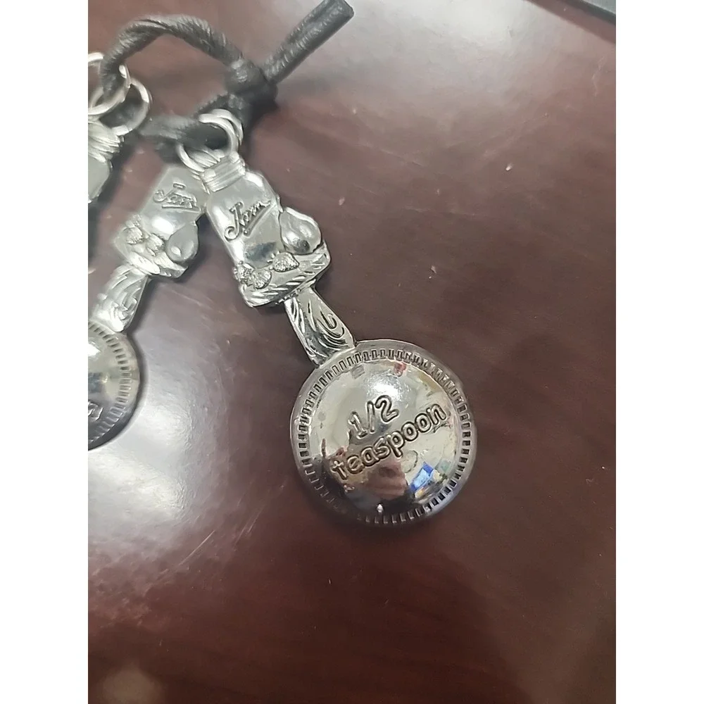 Jam Measuring Spoons, Stainless, Embossed With Fruit,‎ 4 pcs.